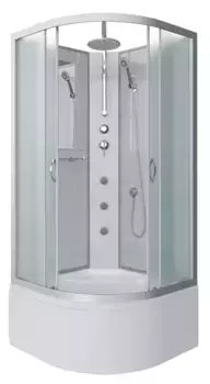 Душевая кабина «Niagara» NG-2308-14BKTG 90/90 высокий поддон матовая/белая без крыши с гидромассажем