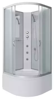 Душевая кабина «Niagara» NG-2309-14BKG 100/100 высокий поддон матовая/белая без крыши с гидромассажем