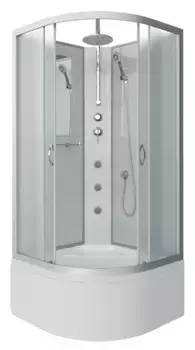 Душевая кабина «Niagara» NG-2309-14BKTG 100/100 высокий поддон матовая/белая без крыши с гидромассажем