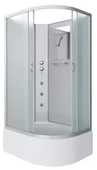 Душевая кабина «Niagara» NG-2310-14LBKG 120/80 высокий поддон матовая/белая без крыши с гидромассажем левая