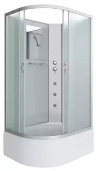 Душевая кабина «Niagara» NG-2310-14RBKG 120/80 высокий поддон матовая/белая без крыши с гидромассажем правая