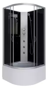 Душевая кабина «Niagara» NG-2507-14BKG 80/80 высокий поддон тонированная/чёрная без крыши с гидромассажем