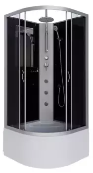 Душевая кабина «Niagara» NG-2507-14BKTG 80/80 высокий поддон тонированная/чёрная без крыши с гидромассажем