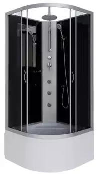 Душевая кабина «Niagara» NG-2508-14BKTG 90/90 высокий поддон тонированная/чёрная без крыши с гидромассажем