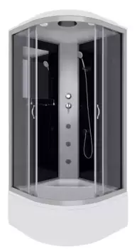 Душевая кабина «Niagara» NG-2508-14G (04) 90/90 высокий поддон тонированная/чёрная с гидромассажем