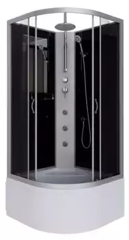 Душевая кабина «Niagara» NG-2509-14BKTG 100/100 высокий поддон тонированная/чёрная без крыши с гидромассажем