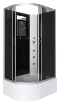 Душевая кабина «Niagara» NG-2510-14RBKG 120/80 высокий поддон тонированная/чёрная без крыши с гидромассажем правая