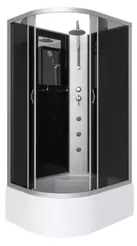 Душевая кабина «Niagara» NG-2510-14RBKTG 120/80 высокий поддон тонированная/чёрная без крыши с гидромассажем правая