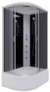 Душевая кабина «Niagara» NG-2510-14RG 120/80 высокий поддон тонированная/чёрная с гидромассажем правая