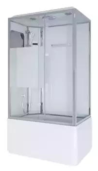 Душевая кабина «Niagara» NG-307-01L 120/80 высокий поддон прозрачная с матовой полосой/белая с гидромассажем с электрикой левая