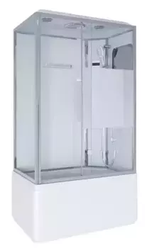 Душевая кабина «Niagara» NG-307-01R 120/80 высокий поддон прозрачная с матовой полосой/белая с гидромассажем с электрикой правая