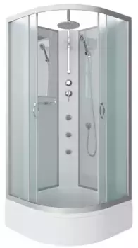 Душевая кабина «Niagara» NG-3301-14BKTG 90/90 средний поддон матовая/белая без крыши с гидромассажем