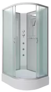 Душевая кабина «Niagara» NG-33084-14LBKG 100/80 средний поддон матовая/белая без крыши с гидромассажем левая