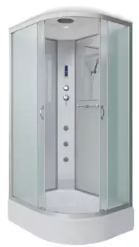 Душевая кабина «Niagara» NG-33084-14LF 100/80 средний поддон матовая/белая с гидромассажем с электрикой левая