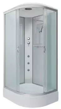 Душевая кабина «Niagara» NG-33084-14LG 100/80 средний поддон матовая/белая с гидромассажем левая