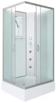 Душевая кабина «Niagara» NG-33084-14QBKG 100/80 средний поддон матовая/белая без крыши с гидромассажем универсальная