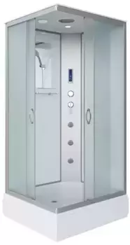 Душевая кабина «Niagara» NG-33084-14QF 100/80 средний поддон матовая/белая с гидромассажем с электрикой универсальная