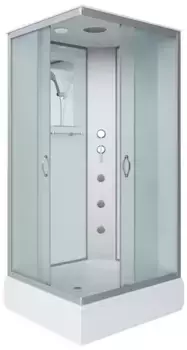 Душевая кабина «Niagara» NG-33084-14QG 100/80 средний поддон матовая/белая с гидромассажем универсальная