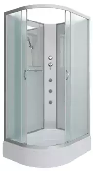 Душевая кабина «Niagara» NG-33084-14RBKG 100/80 средний поддон матовая/белая без крыши с гидромассажем правая