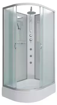 Душевая кабина «Niagara» NG-33084-14RBKTG 100/80 средний поддон матовая/белая без крыши с гидромассажем правая