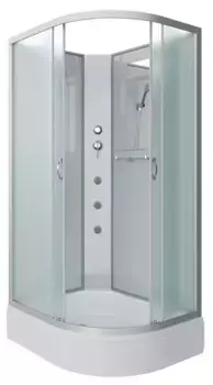 Душевая кабина «Niagara» NG-33094-14LBKG 100/90 средний поддон матовая/белая без крыши с гидромассажем левая