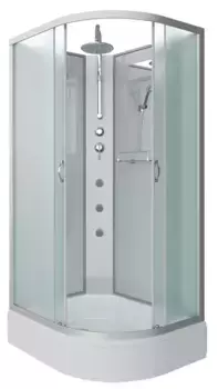 Душевая кабина «Niagara» NG-33094-14LBKTG 100/90 средний поддон матовая/белая без крыши с гидромассажем левая