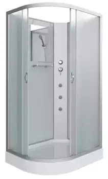 Душевая кабина «Niagara» NG-3312-14RBKG 120/80 низкий поддон матовая/белая без крыши с гидромассажем правая