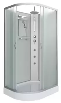 Душевая кабина «Niagara» NG-3312-14RBKTG 120/80 низкий поддон матовая/белая без крыши с гидромассажем правая