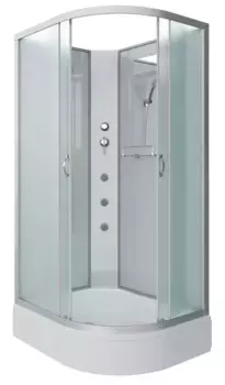 Душевая кабина «Niagara» NG-33184-14LBKG 110/80 средний поддон матовая/серебро без крыши с гидромассажем левая