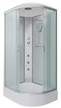 Душевая кабина «Niagara» NG-33184-14LG 110/80 средний поддон матовая/серебро с гидромассажем левая