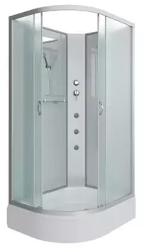 Душевая кабина «Niagara» NG-33184-14RBKG 110/80 средний поддон матовая/серебро без крыши с гидромассажем правая