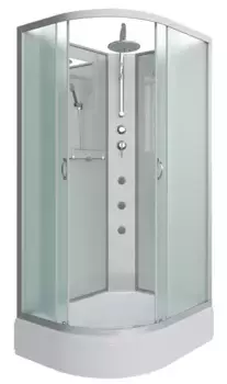 Душевая кабина «Niagara» NG-33184-14RBKTG 110/80 средний поддон матовая/серебро без крыши с гидромассажем правая