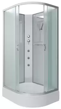 Душевая кабина «Niagara» NG-33194-14LBKG 110/90 средний поддон матовая/белая без крыши с гидромассажем левая