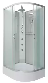 Душевая кабина «Niagara» NG-33194-14LBKTG 110/90 средний поддон матовая/белая без крыши с гидромассажем левая