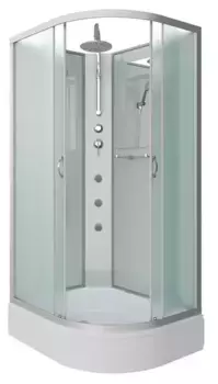 Душевая кабина «Niagara» NG-33294-14LBKTG 120/90 средний поддон матовая/серебро без крыши с гидромассажем левая