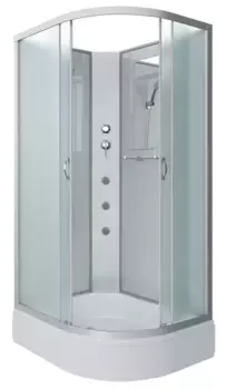 Душевая кабина «Niagara» NG-33394-14LBKG 130/90 средний поддон матовая/серебро без крыши с гидромассажем левая