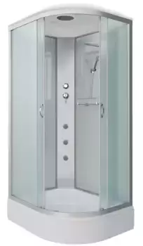 Душевая кабина «Niagara» NG-33394-14LG 130/90 средний поддон матовая/серебро с гидромассажем левая