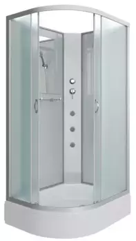 Душевая кабина «Niagara» NG-33394-14RBKG 130/90 средний поддон матовая/серебро без крыши с гидромассажем правая