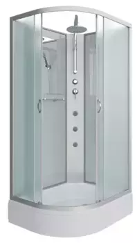 Душевая кабина «Niagara» NG-33394-14RBKTG 130/90 средний поддон матовая/серебро без крыши с гидромассажем правая