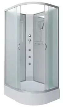 Душевая кабина «Niagara» NG-33974-14LBKG 90/70 средний поддон матовая/белая без крыши с гидромассажем левая