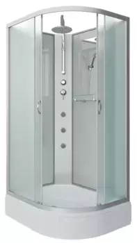 Душевая кабина «Niagara» NG-33984-14LBKTG 90/80 средний поддон матовая/белая без крыши с гидромассажем левая