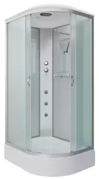 Душевая кабина «Niagara» NG-33984-14LG 90/80 средний поддон матовая/белая с гидромассажем левая