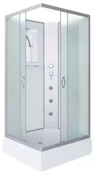 Душевая кабина «Niagara» NG-33984-14QBKG 90/80 средний поддон матовая/белая без крыши с гидромассажем универсальная