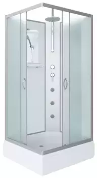 Душевая кабина «Niagara» NG-33984-14QBKTG 90/80 средний поддон матовая/белая без крыши с гидромассажем универсальная