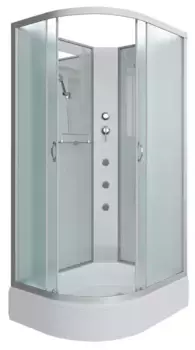 Душевая кабина «Niagara» NG-33984-14RBKG 90/80 средний поддон матовая/белая без крыши с гидромассажем правая