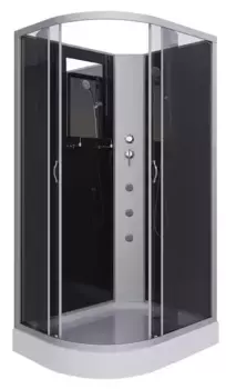 Душевая кабина «Niagara» NG-3512-14RBKG 120/80 низкий поддон тонированная/чёрная без крыши с гидромассажем правая