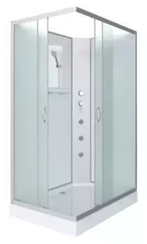 Душевая кабина «Niagara» NG-43085-14QBKG 100/80 низкий поддон матовая/белая без крыши с гидромассажем