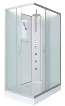 Душевая кабина «Niagara» NG-43185-14QBKTG 110/80 низкий поддон матовая/белая без крыши с гидромассажем