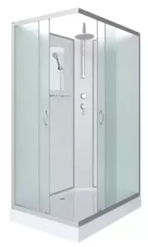 Душевая кабина «Niagara» NG-43285-14QBK 120/80 низкий поддон матовая/серебро без крыши универсальная