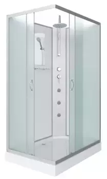 Душевая кабина «Niagara» NG-43285-14QBKTG 120/80 низкий поддон матовая/серебро без крыши с гидромассажем универсальная